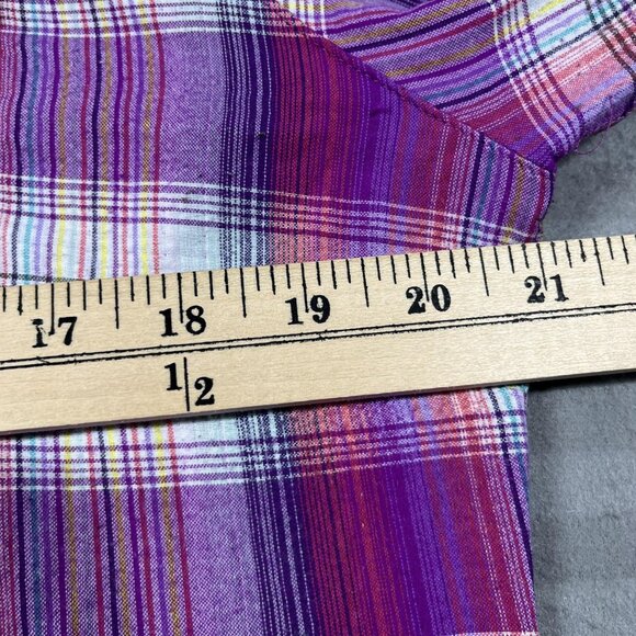 Marmot Shirt Womens XL Purple Pink Plaid Long Sleeve Button Down Hiking Nylon - Picture 8 of 11